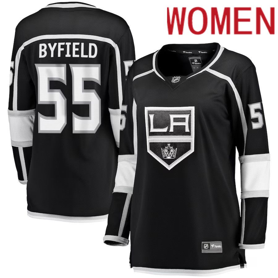 Women Los Angeles Kings 55 Quinton Byfield Fanatics Branded Black Home Breakaway Player NHL Jersey